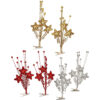 Set Of 2 Glittery Silver Star Tree Clips With Decorative Silver Balls - Christmas Decorations