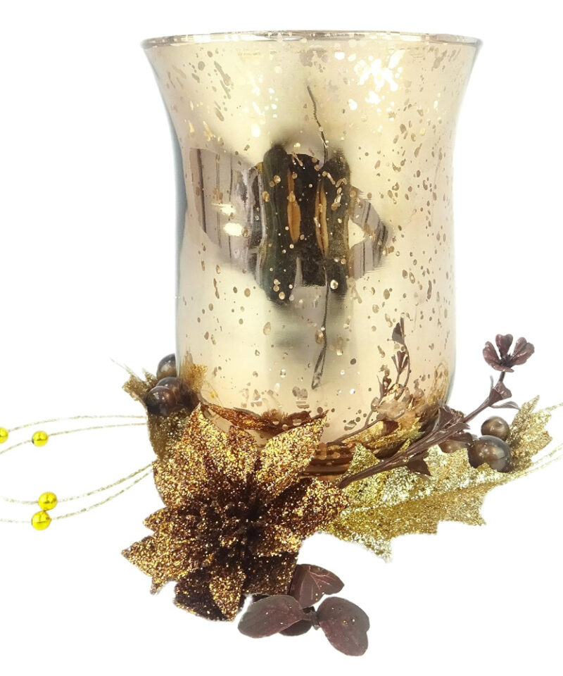Toyland Stunning 16cm Copper Glass Candle Holder And Decorative Ring - Perfect Home Decoration