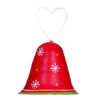 Premier 10cm Christmas Themed Red Bell Decoration With Heart Shaped Top - Christmas Decorations