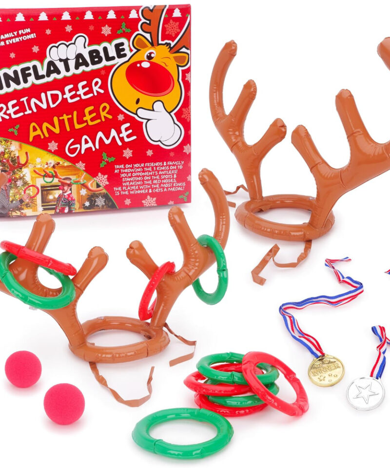 Inflatable Reindeer Hat Ring Toss Antler Game