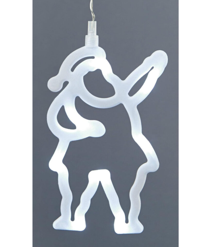 Premier Christmas Window Silhouette - with Led Lights - Flocked Design Decorations (Santa)