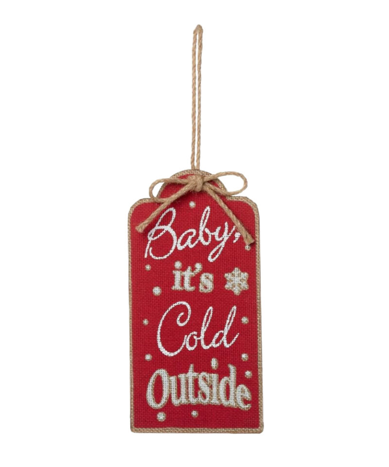 Toyland 20cm Baby It's Cold Outside Wooden Decoration - Christmas Tree Decorations