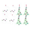 Four Reindeer And Four Christmas Tree Shaped Tree Hangers With Pale Multi-Coloured Bells - Christmas Decoration