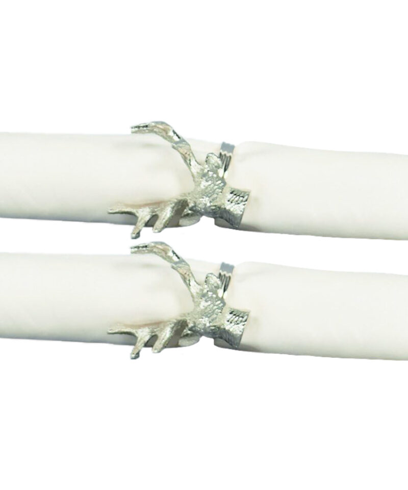 Two 7cm Reindeer Head Napkin Ring - Decorative Napkin Holder