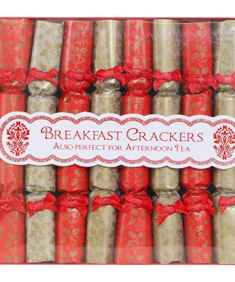Toyland Pack of 8 Mini Red & Gold Christmas Crackers - Each cracker measures 11cm x 1.5cm - Perfect For Desktop Trees