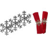 Pack of 3 - Metal Christmas Napkin Holders - 3 Silver Snowflake - Christmas Tableware