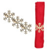 Pack of 3 - Metal Christmas Napkin Holders - 3 Gold Snowflake - Christmas Tableware