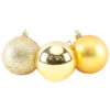 Toyland Pack of 12-60mm Gold Christmas Tree Baubles in Shiny, Matte & Glitter - Christmas Decorations