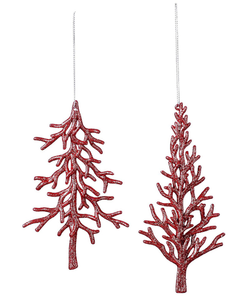 Pack of 10 - 18cm Copper Tree Shaped Tree Trims - 2 Designs - Christmas Tree Decorations