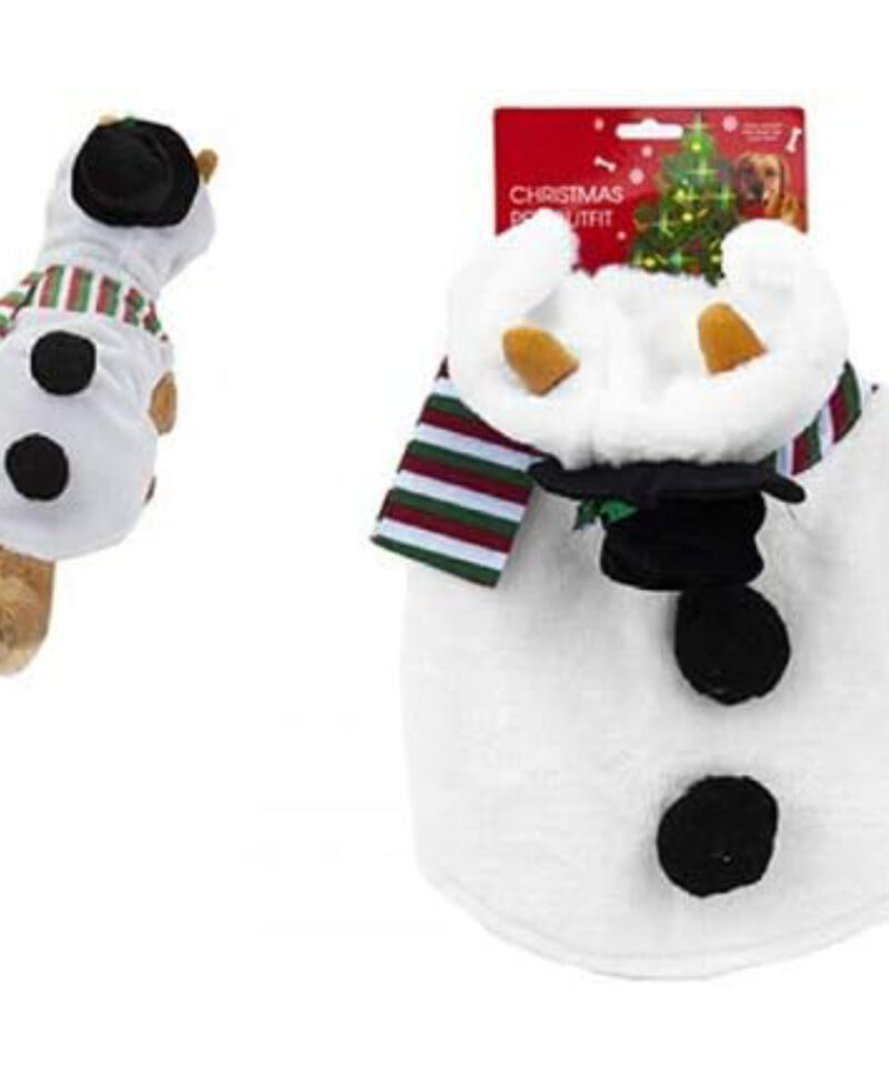 Christmas Pet Outfit – Perfect for Dogs and Cats – Reindeer, Snowman – Novelty Christmas Dress Up (Snowman)