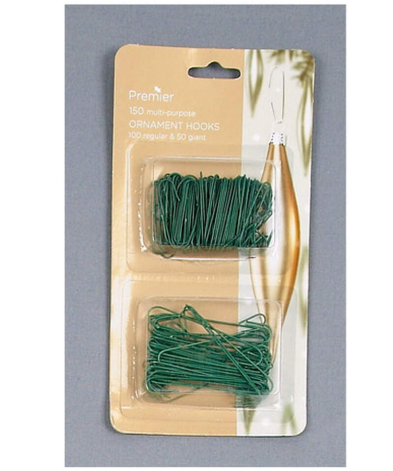 Premier Decorations Premier Decrorations Ornament Hooks, Green, Twin Pack 150