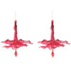 Toyland 2 Pack - 18cm Hanging Fabric Flower Decoration - Red - Christmas Tree Decorations