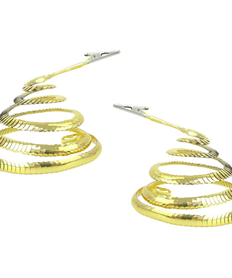 Premier Pack of 2 Gold Shiny Sequin Spiral Decorations - Perfect Tree Trim This Festive Season