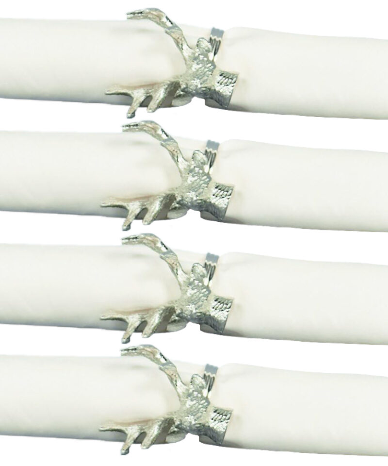 Four 7cm Reindeer Head Napkin Ring - Decorative Napkin Holder