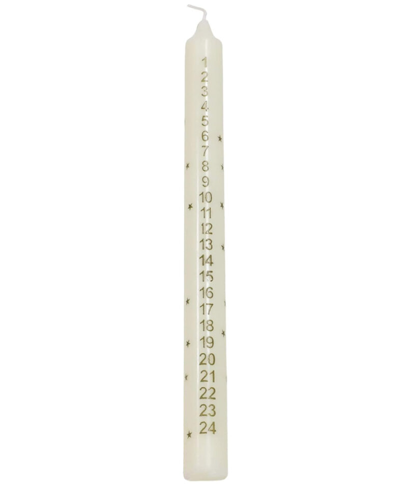 Traditional Christmas Advent Candle - Countdown To Christmas - 1 Supplied (CREAM)