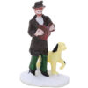Mini Resin Christmas Collectible Ornament - Village Scene Accessories - Christmas Figures (Gentleman Dog Walker 3.2cm x 5.5cm)