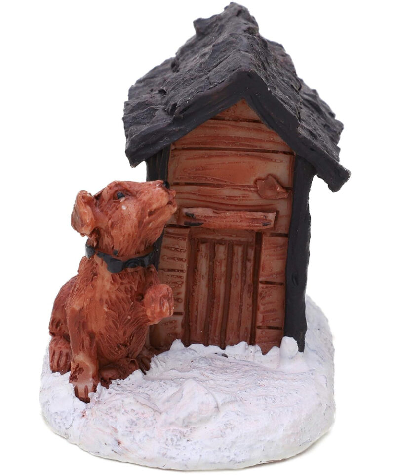 Mini Resin Christmas Collectible Ornament - Village Scene Accessories - Christmas Figures (Dog House 5cm x 4.5cm)