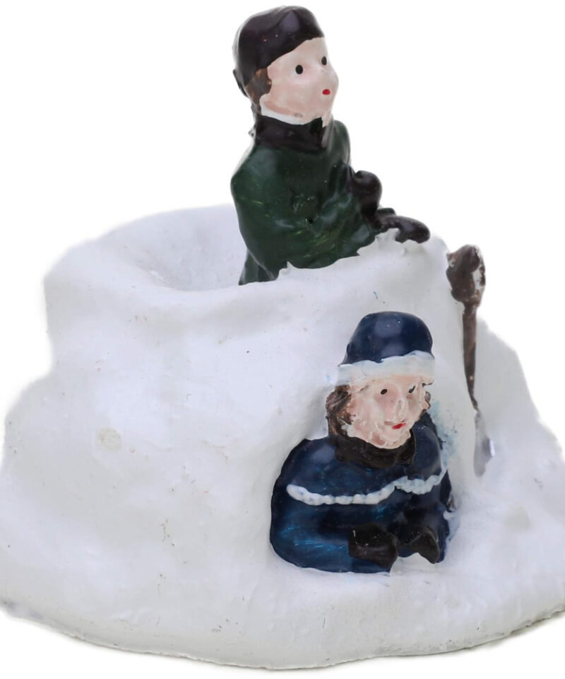 Mini Resin Christmas Collectible Ornament - Village Scene Accessories - Christmas Figures (Igloo Builders 5cm x 4.5cm)