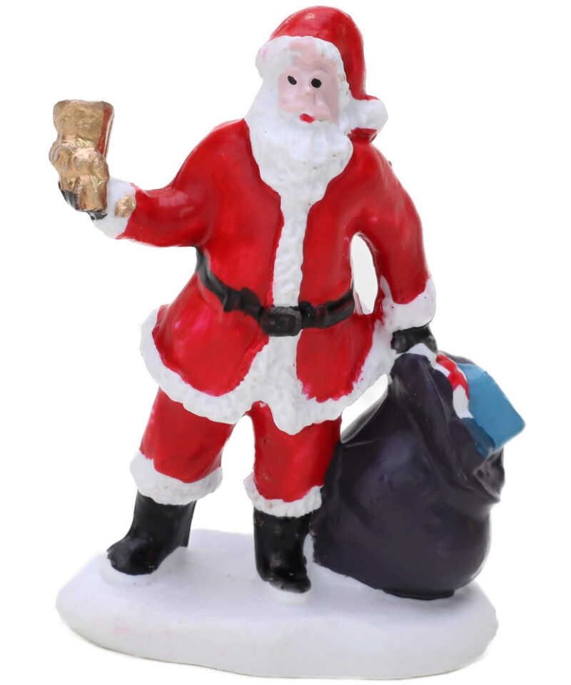 Mini Resin Christmas Collectible Ornament - Village Scene Accessories - Christmas Figures (Santa Figure 3.5cm x 5.8cm)
