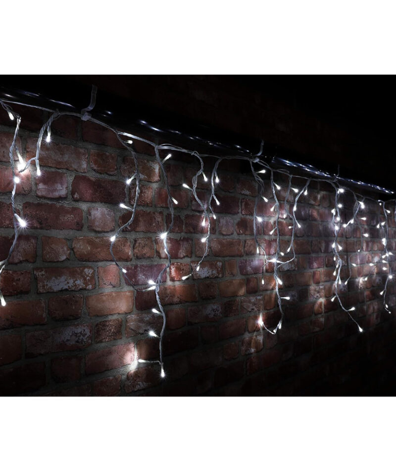 360 Super Bright White LED Snowing Icicle Lights - Christmas Lighting - Multi Action Controller - 8.8 Metres 10M Lead Wire
