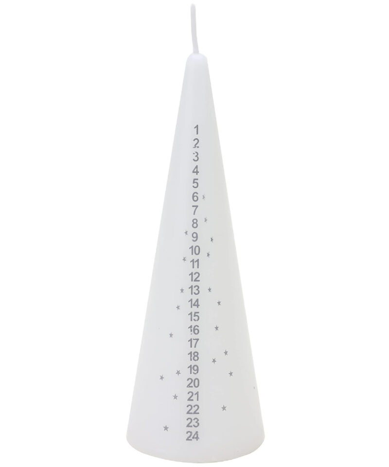 Toyland® 15cm Novelty Christmas Count Down Advent Candle (WHITE)