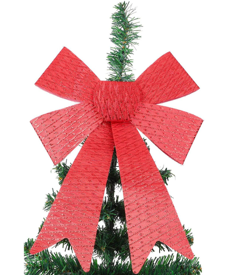 49cm Giant Red Tinsel Bow Christmas Indoor Decoration