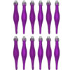 12 x 9cm PURPLE Glitter + Matte Droplet Christmas Tree Decorations