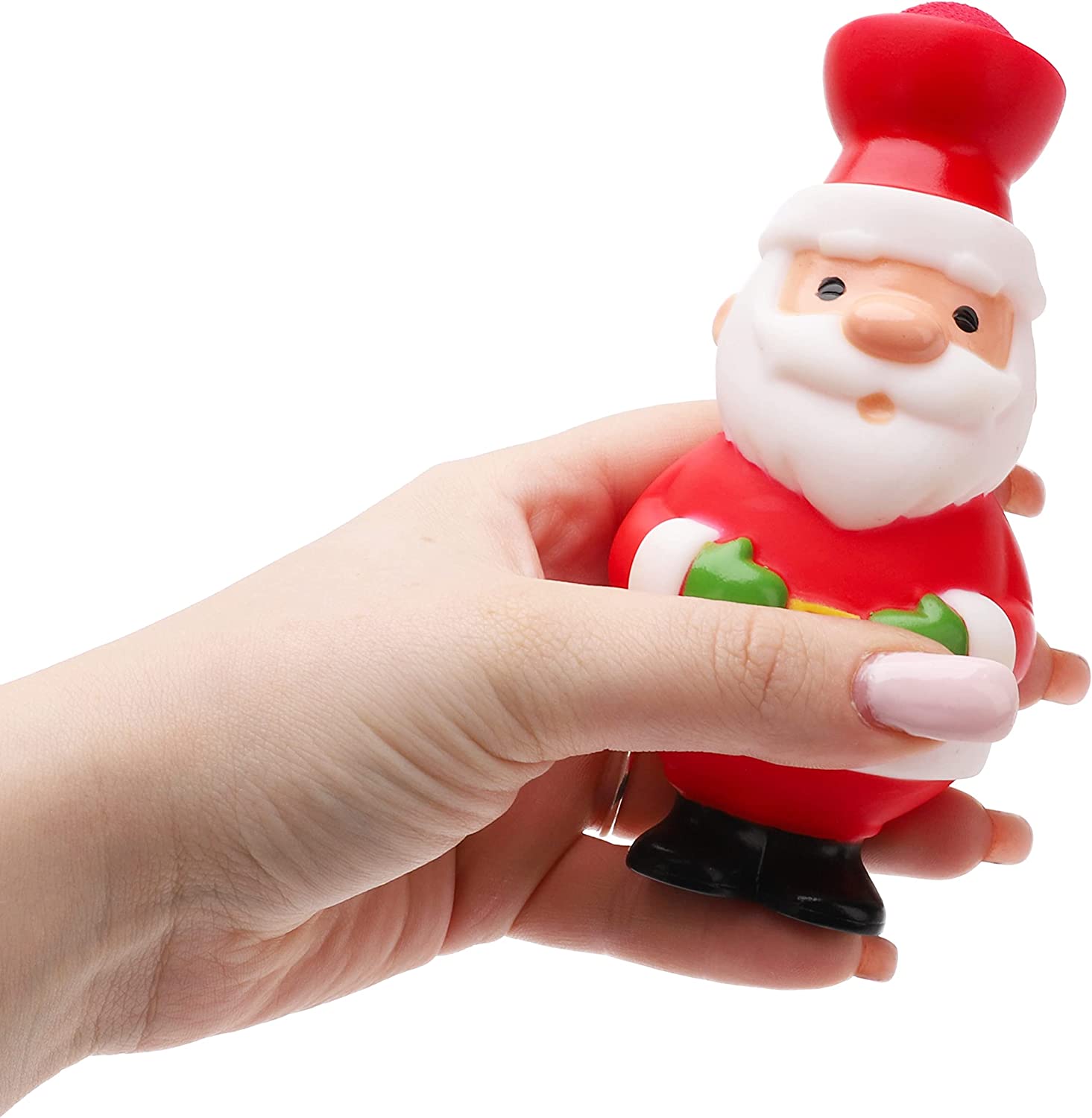 13cm Popping Squeezy Foam Shooter Novelty Christmas Toy Santa Design